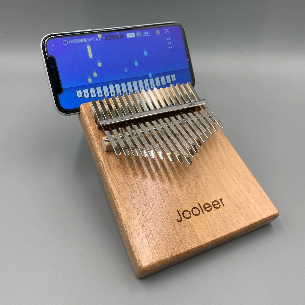 Jooleer-Kalimba de 17 y 21 teclas con aplicación, Piano de pulgar portátil para adultos y niños, martillo de afinación Okoume Mbira, cubiertas de