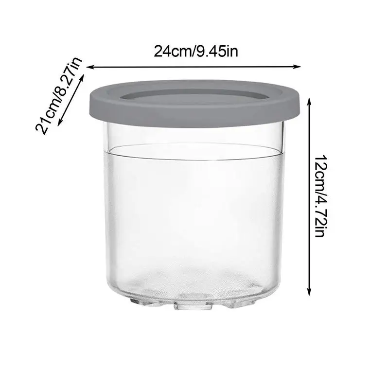 4Pcs Ice Cream Pints Cups For NINJA- CREAMI NC299AMZ/NC300s Series Ice Cream Maker Replacements Storage Jar With Sealing Lids