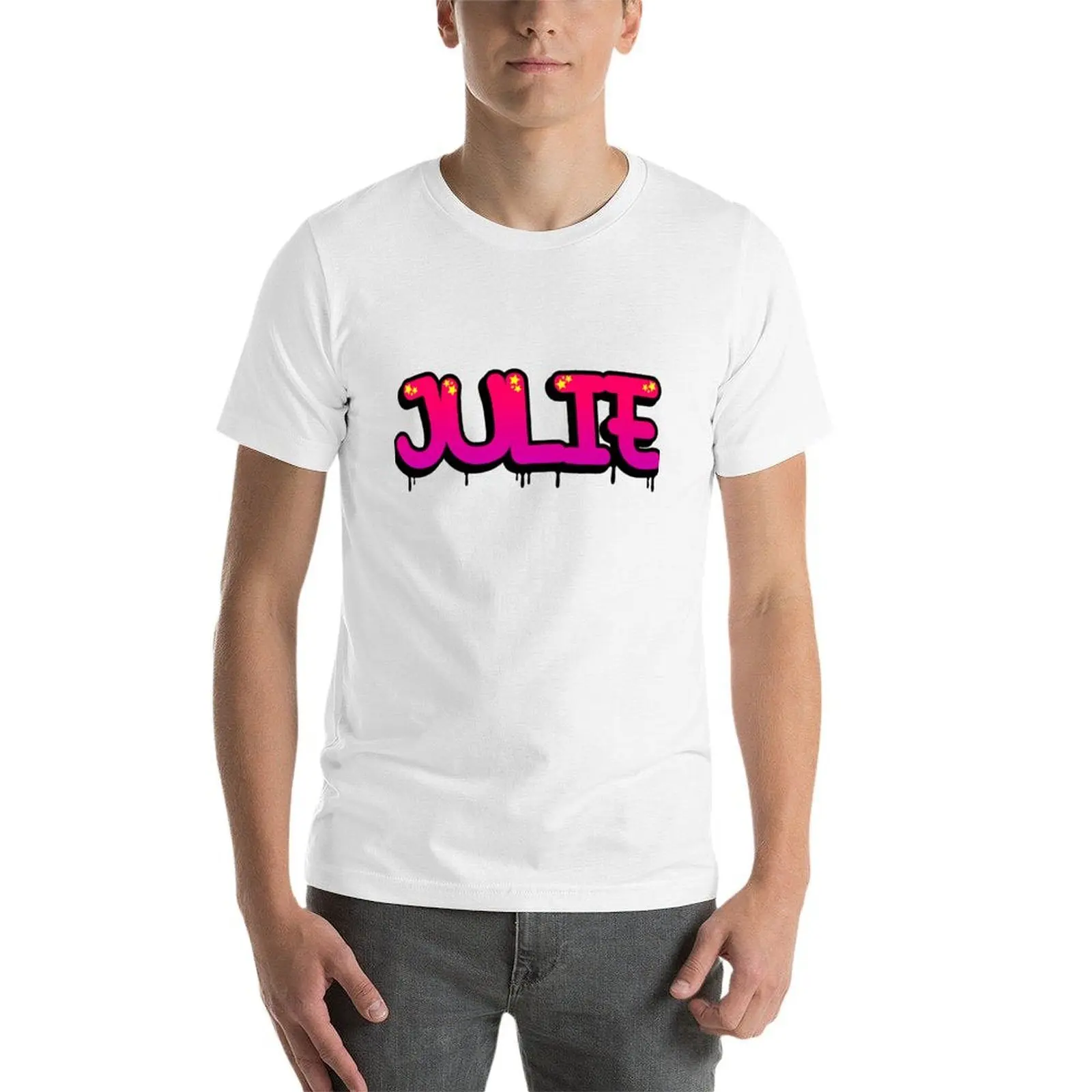 تي شيرت رجالي من القطن باسم رجل جرافيتي تي شيرت نحيف تي شيرت مضحك لأول مرة للقمصان قمصان جولي أنيمي #4