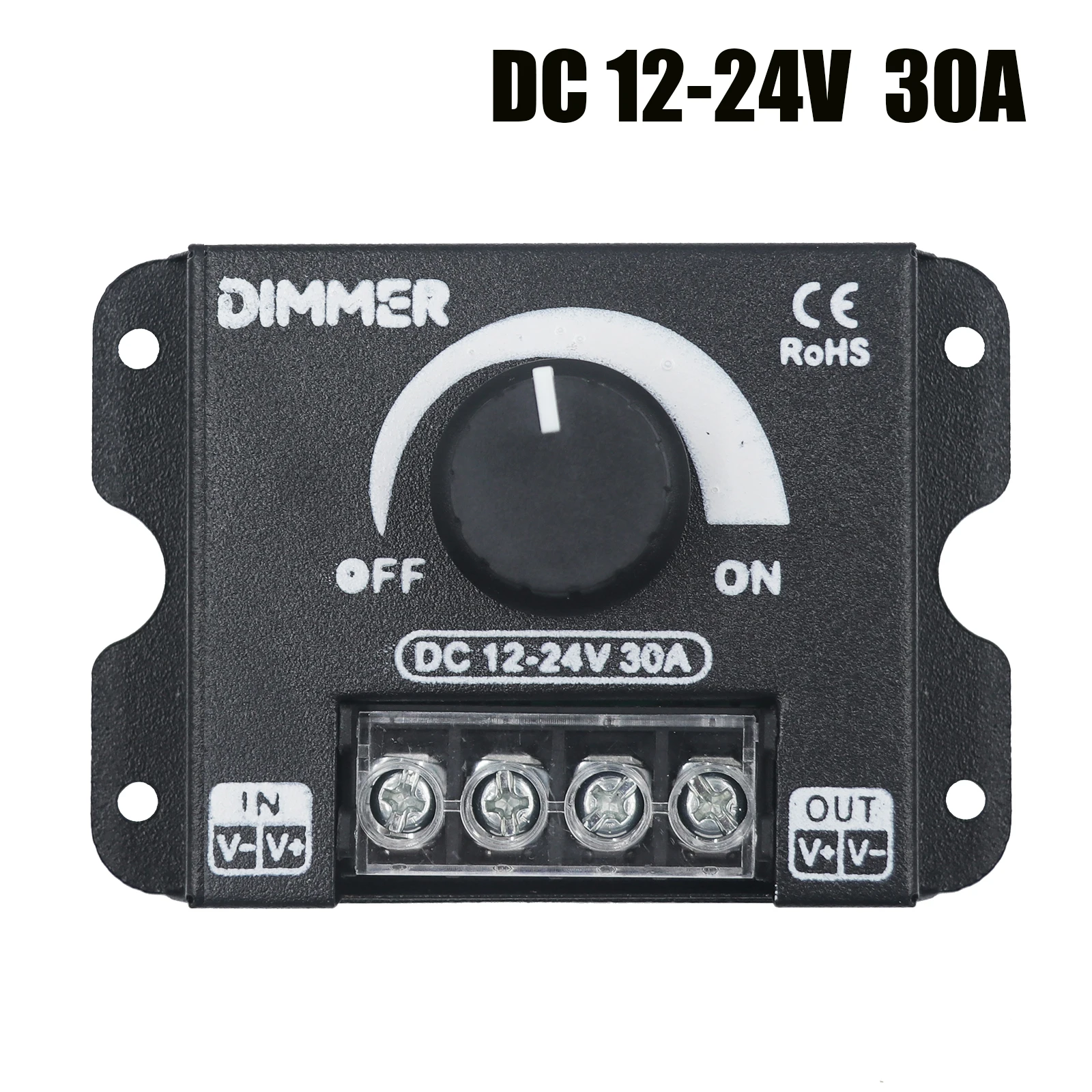 

DC 12-24V 30A Dimmerable Single Color LED Strip Controller
