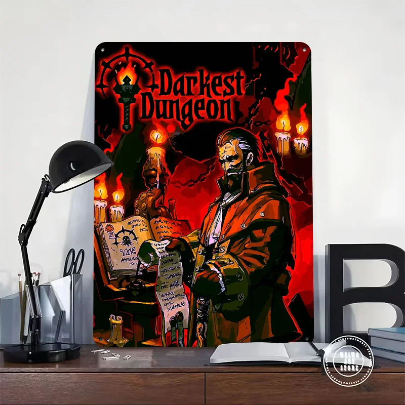 Darkest Dungeon Game Art 3D Texture Metal Poster Customized Wall Art Tin Sign Gift for Mancave Gaming Decoration Room Wand Deko