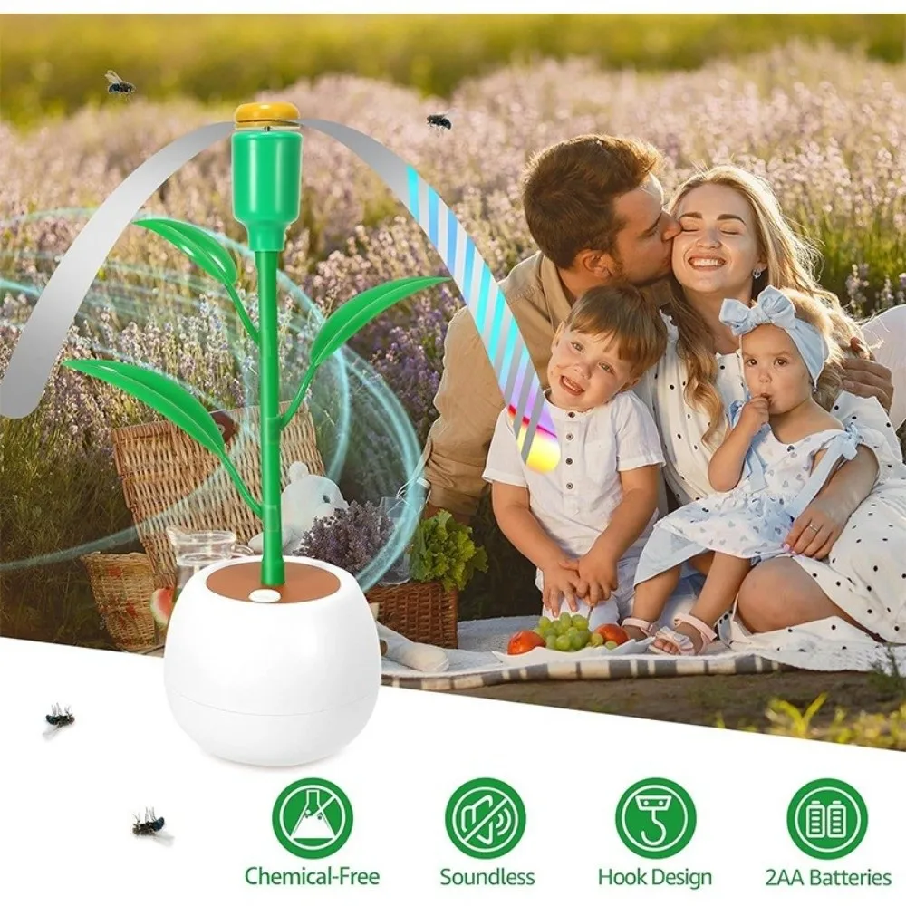 Fly Deterrent Portable Desktop Fly Fan Flower Pot Multi-Functional Anti Fly Fan Soundless Safe Insect Repellent Fan Cooking