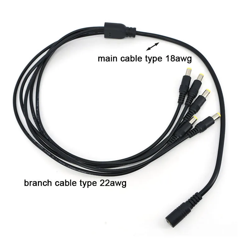 

Кабель-разветвитель 5-в-1, 70 см, 1 гнездо на 5 штекеров, 5.5*2.1 мм, 18AWG/22AWG, 12В DC, адаптер питания P1 (5 шт.)