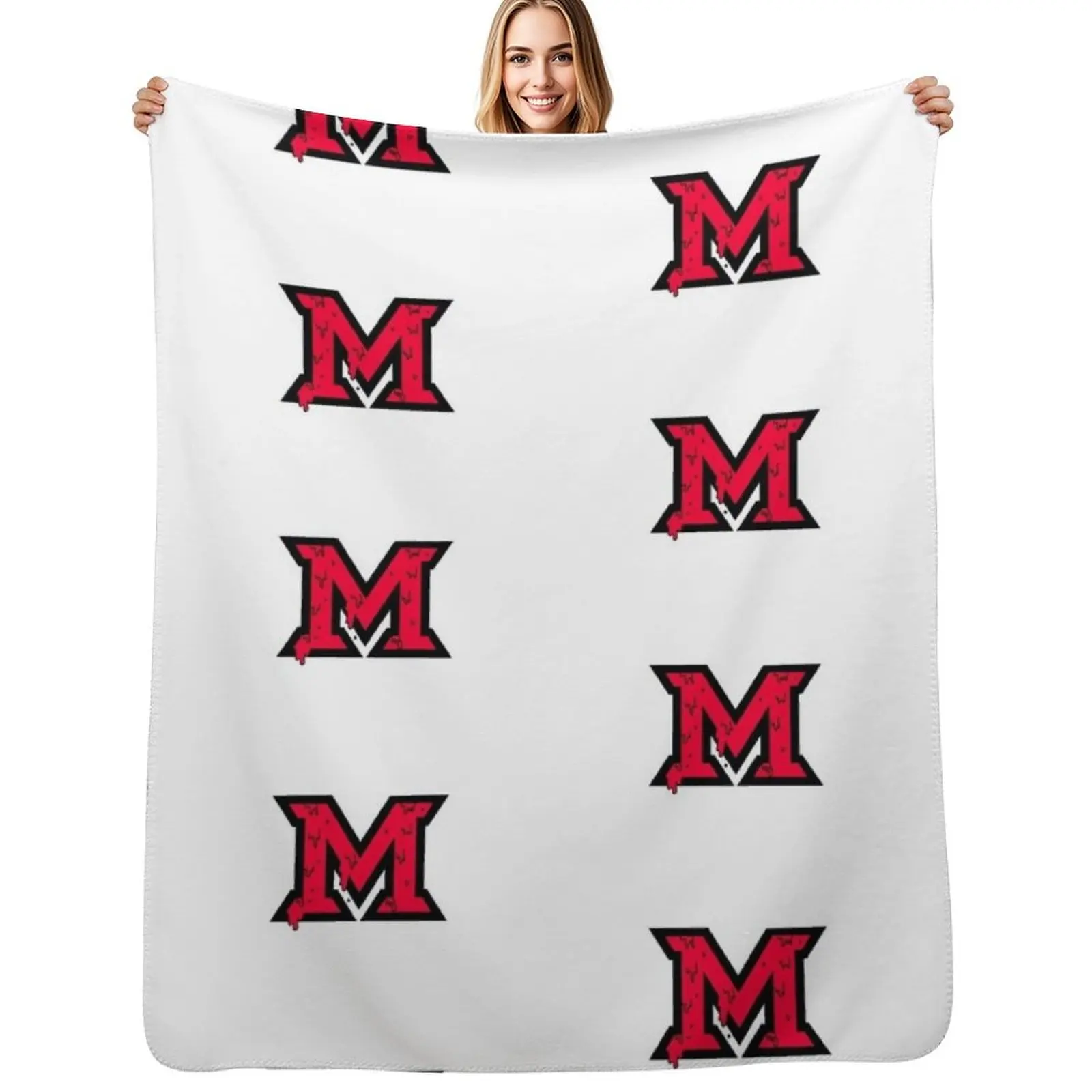 

Miami of Ohio Drip Throw Blanket Portable Lightweight Blanket for Travel Camping