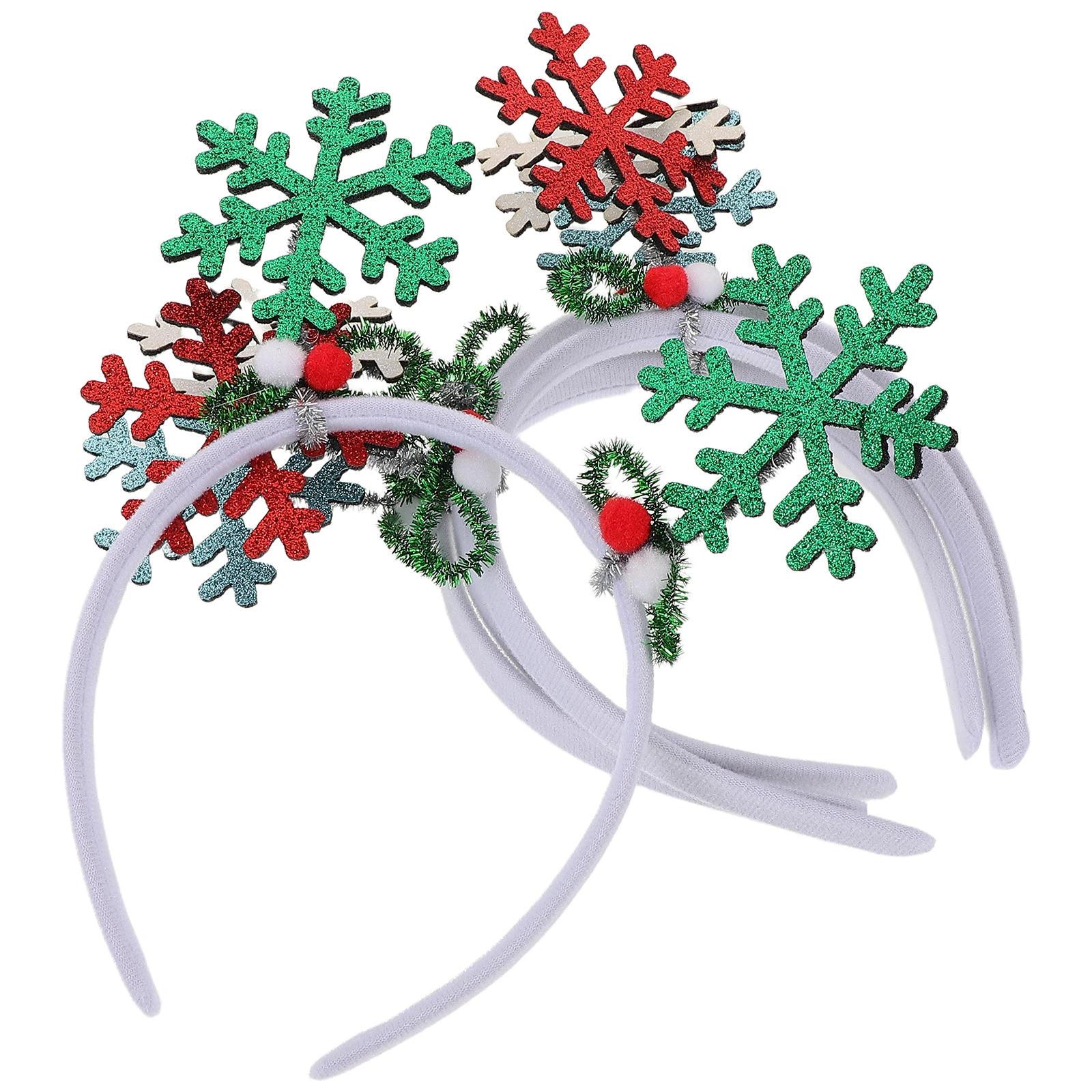 

4pcs Christmas Snowflake Headband Women Festive Party Winter Event Glitter Tiara Costume Hair Accessories for Celebration