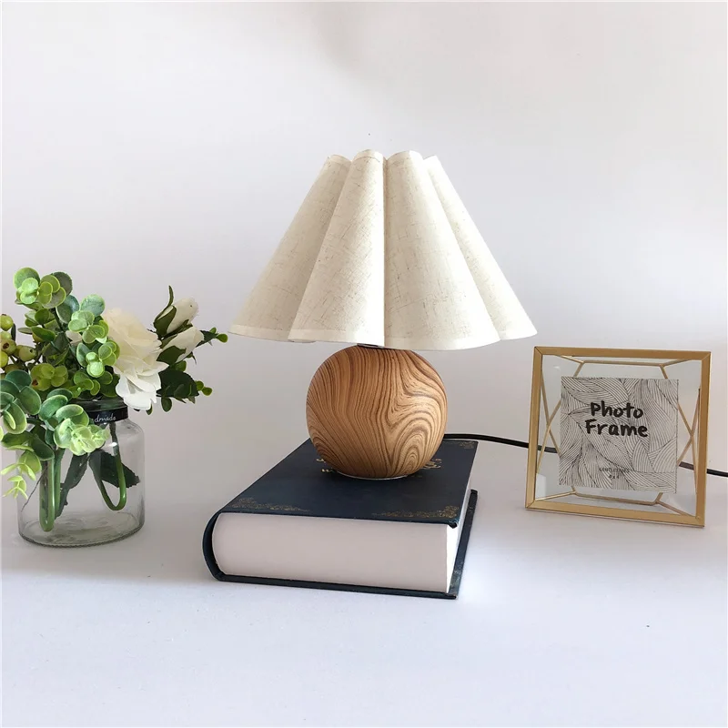 Ceramic Modern Table Lamps with 3 Way Dimmable Bulb Bedside Lamps with Handmade White Pleated Shade for Bedroom, Living Room