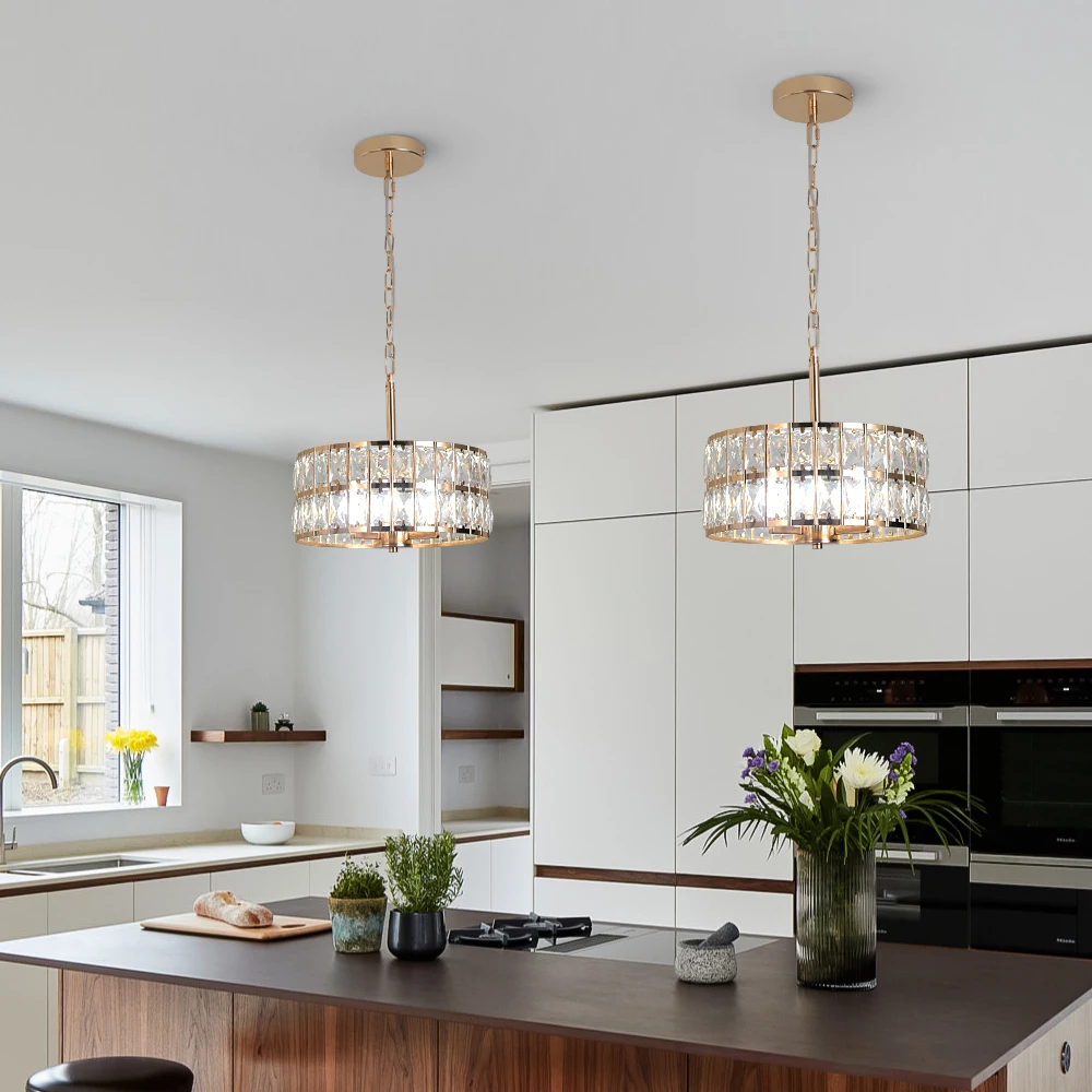 Crystal Ceiling Chandeiler Lamp Modern Indoor Lighting Pendant Light Fixtures Home Decora Led Hanging Light Living Bedroom Lamps