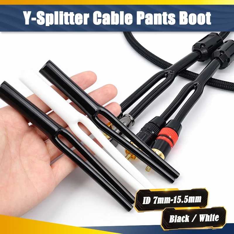 1-10pcs Y-shaped PVC Sleeve 7mm 9mm 10mm12mm15.5mm No-Shrinkable Y Splitter Pant Boot DIY Speaker Audio Cable Pants Accessory