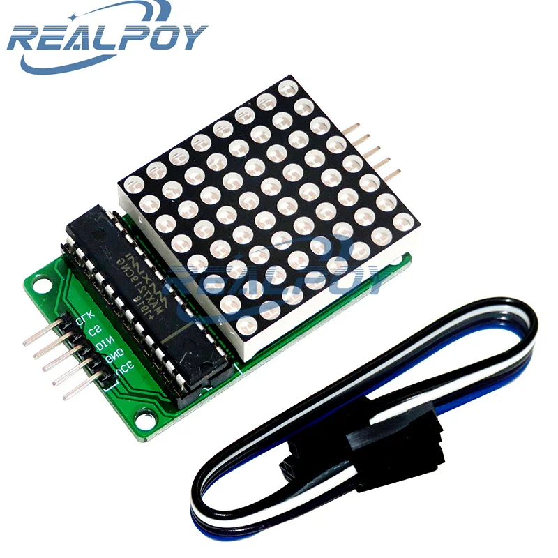 8x8 8*8 MAX7219 Dot Led Matrix Module MCU LED Display Control Module For Arduino 5V Interface Module Output Input Common Cathode