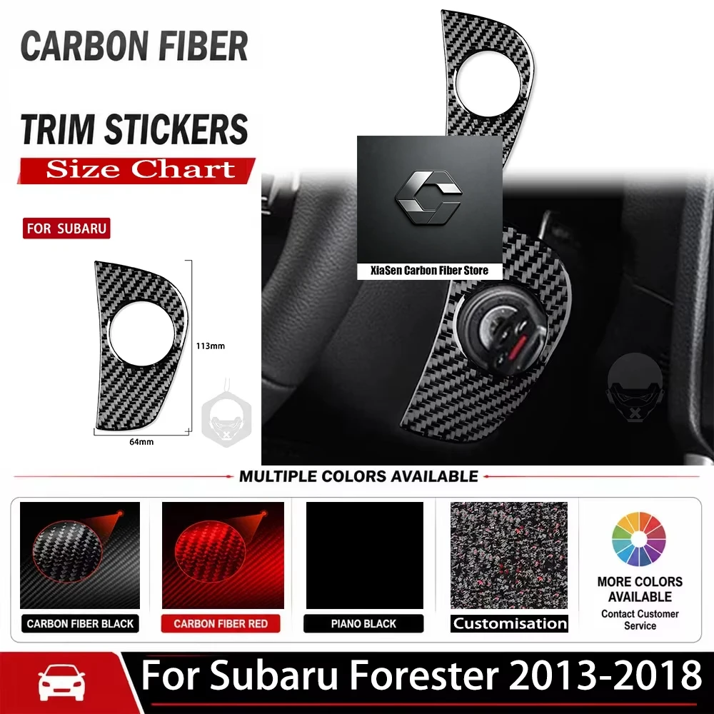 For Subaru Forester 2013-2018 Carbon Fiber Steering Wheel Key Hole Trim Cover Car Interior Modification Accessories Sticker
