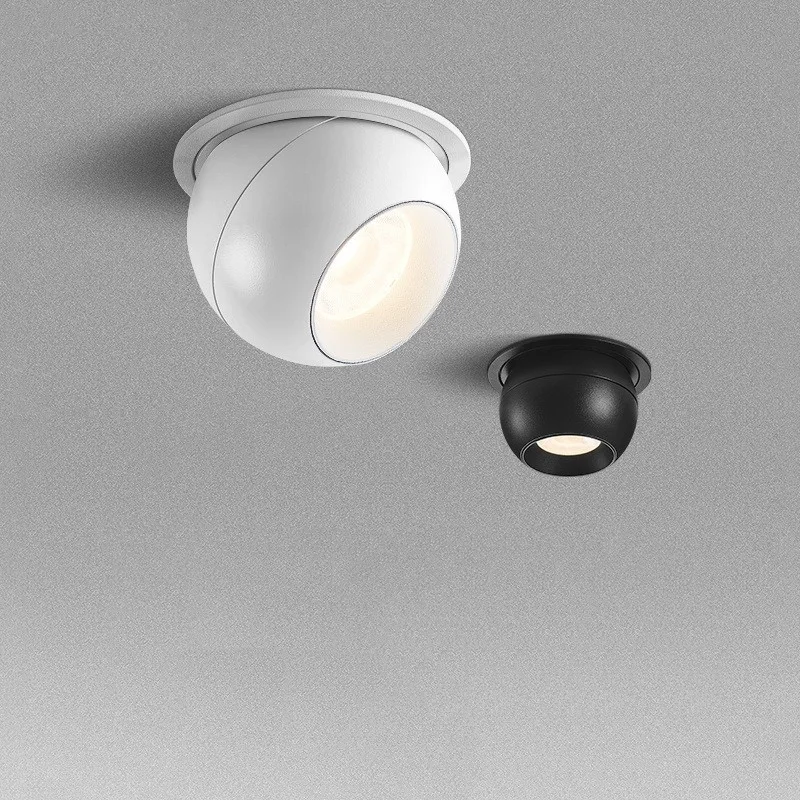 

Round 360 Angle Rotate Dimmable LED COB Recessed Downlight 7W 9W 12W Ceiling Spot Light Pic Background For Indooor Living Room