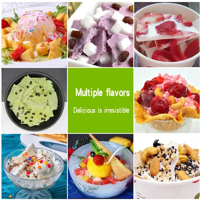 آلة قلي الثلج التجارية الأوتوماتيكية الفولاذ المقاوم للصدأ وعاء واحد وعاء مزدوج الرمال الجليد الزبادي آلة قلي عصيدة الجليد