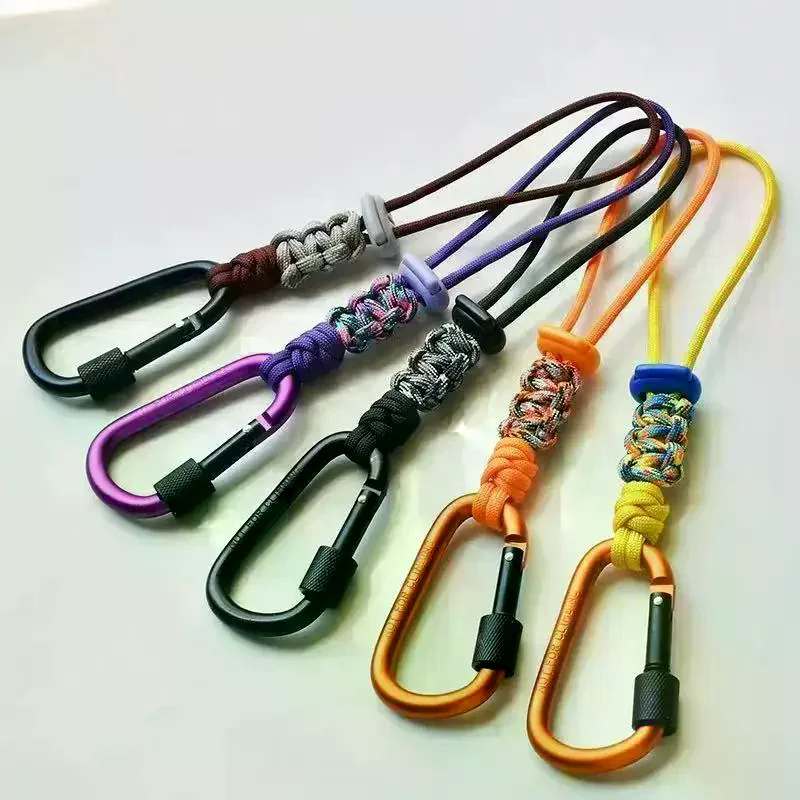 Portable Water Bottle Lanyard Backpack Pendant Keychain Travel Mountaineering Essential Water Bottle Buckle Hanging
