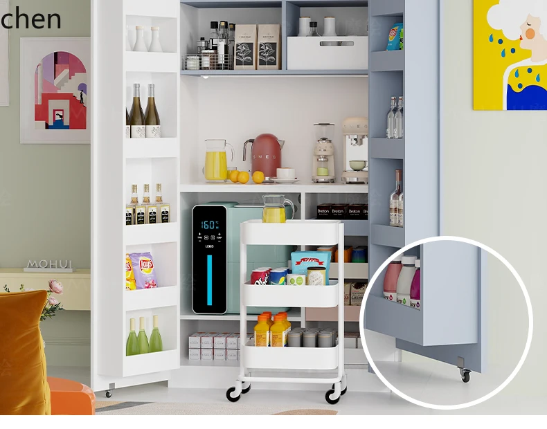 HSN side cabinet rock slab console storage high cabinet blue display cabinet double door