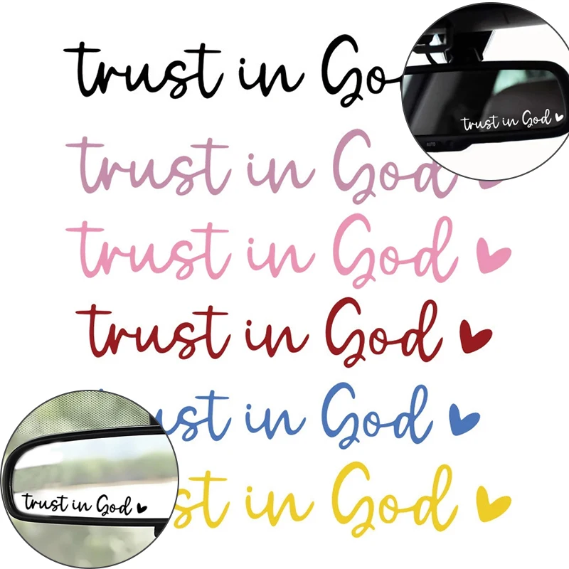 

1 шт. Trust In God Heart автомобильное зеркало заднего вида наклейка наклейка вера библейский стих христианская церковь авто декор бампера автомобиля