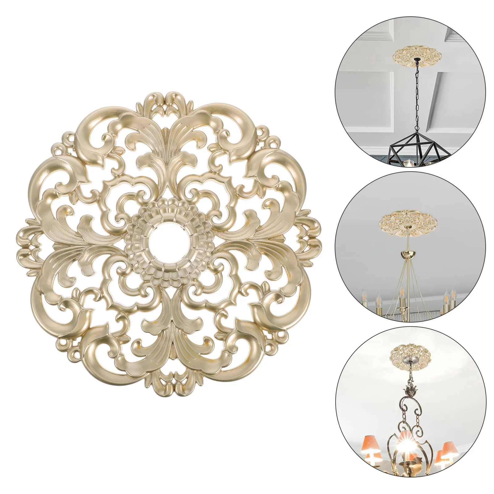 

Home Lighting Ceiling Medallion Round European Style Plastic Decorative Panel for Lamp Or Fan Small Medallion Ring with Artistic
