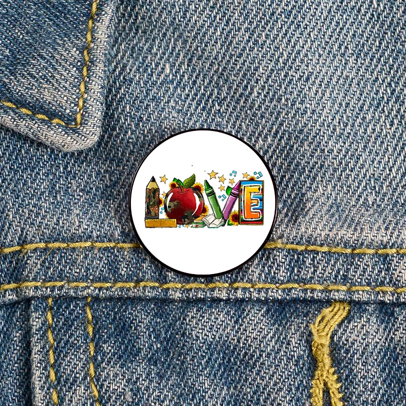 أزياء المعلم القوى العظمى مطبوعة دبوس مخصص دبابيس قميص التلبيب حقيبة لطيف شارة الكرتون مجوهرات هدية لعيد المعلم