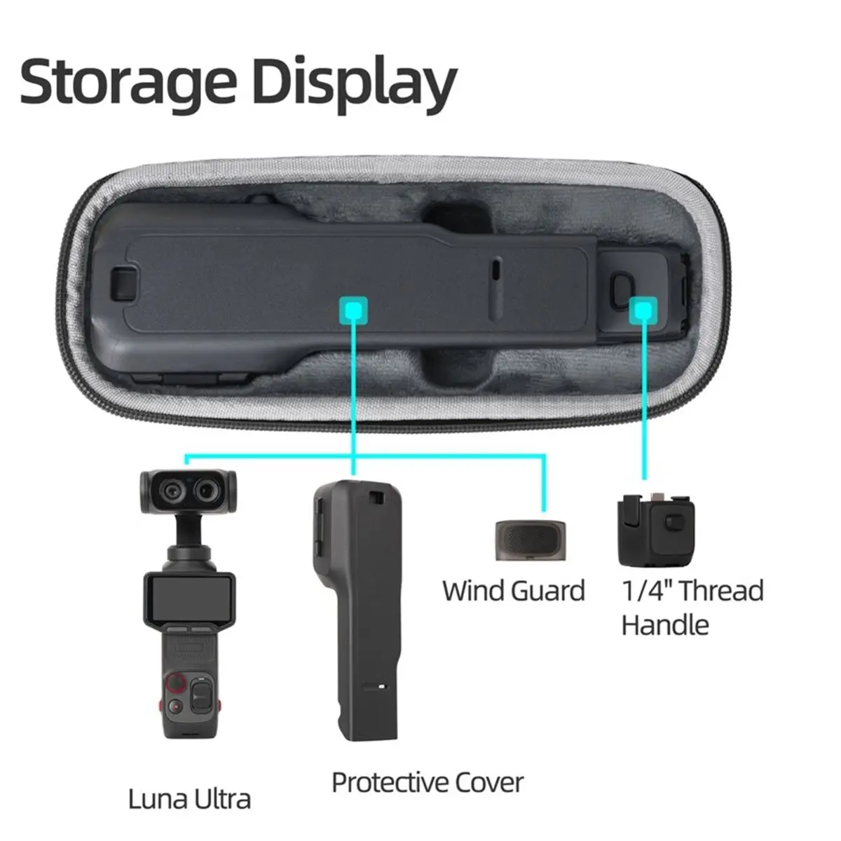 【Multifunctional】 Storage Bag for Luna Ultra Anti-Scratch Package Handbag for Luna Ultra Camera Accessories Pink