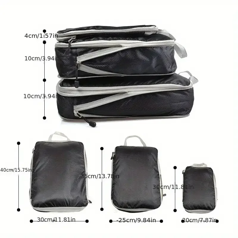 Three piece set of digital toiletries and cosmetics storage bag, clothes, shoes, luggage, travel bag