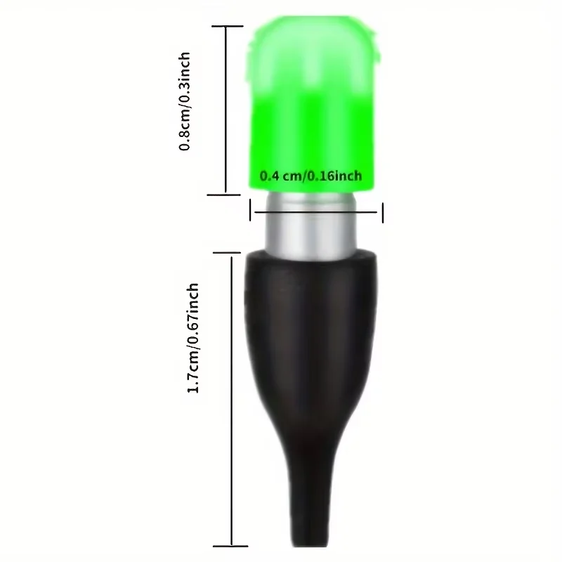 10 Stück LED-Elektronische Angelstopper ohne Batterie, Superhelle Nachtangel-Leuchtköpfe, Universelles Schwimmzubehör – Detail 2