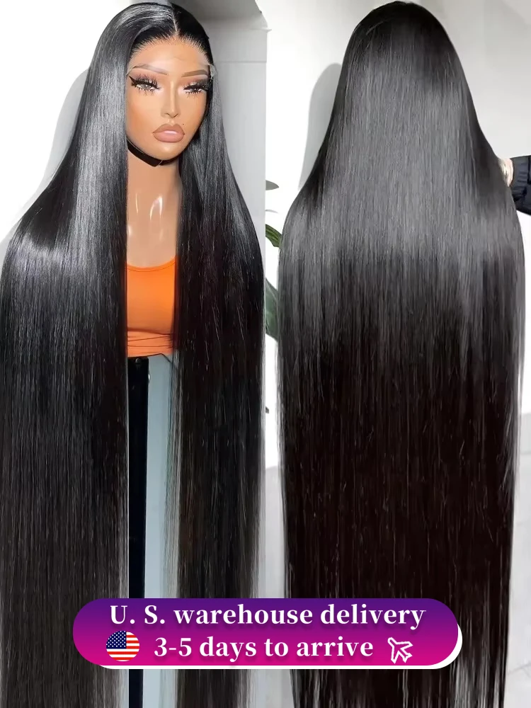 

250% HD 13x6 Silky Bone Straight 30 40 42 дюйма Hd Парики из натуральных волос на кружеве 13x4 Парики из натуральных волос на кружеве Remy Предварительно выщипанные парики из натуральных волос