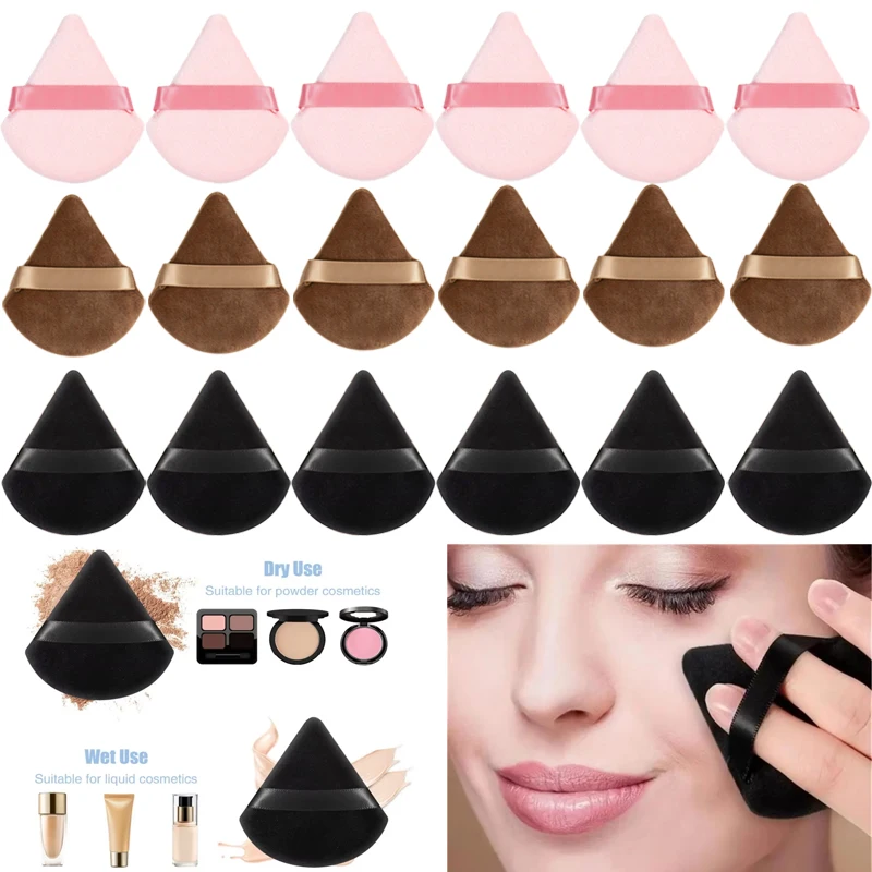 5/10/20-100Pcs Triangle Powder Puff For Loose Powder Liquid Cosmetic Soft Plush Powder Puff Makeup Foundation Puff Makeup Tool