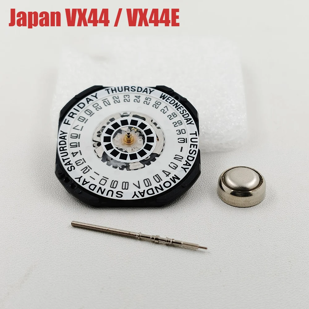 Japan VX44 Quartz Watch Movement High Precision 3 Hands Date Day Display VX44E Mechanism No Jewels Mod Parts Replacement