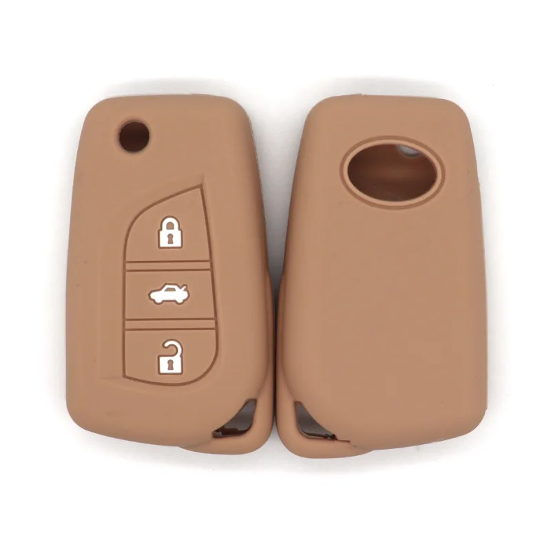 For Toyota RV4 Rongfang Crown Ruiz Corolla Ralink Folding 3-button Silicone Key Bag Protective Case Five Colors