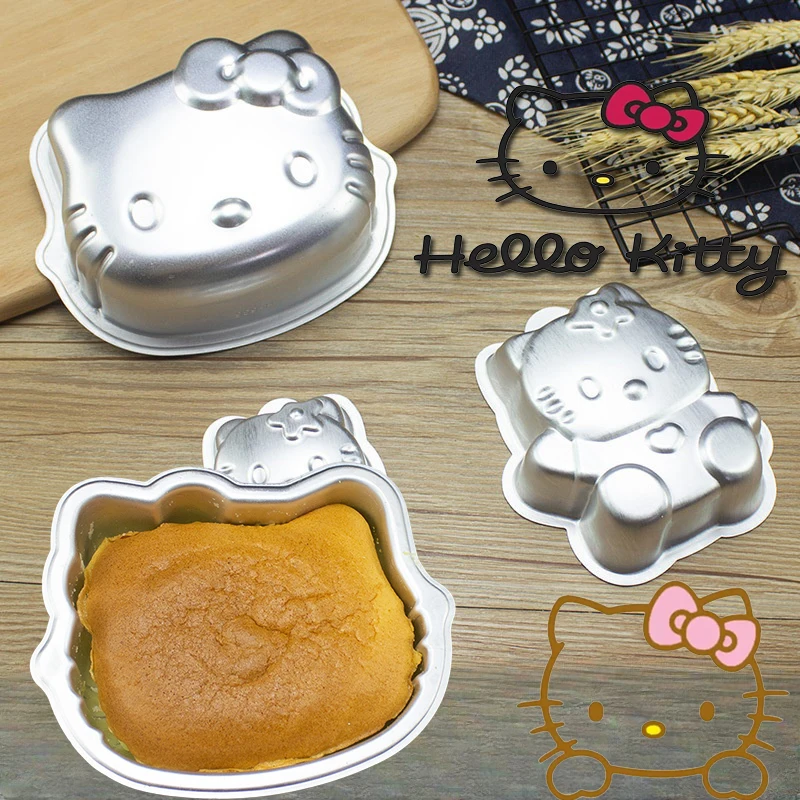 Sanrio Hello Kitty Aluminum Kitchen Baking Mold for Cake Dessert Pudding Jelly Cupcake Mold Personalized Mini Oven Cupcake Molds