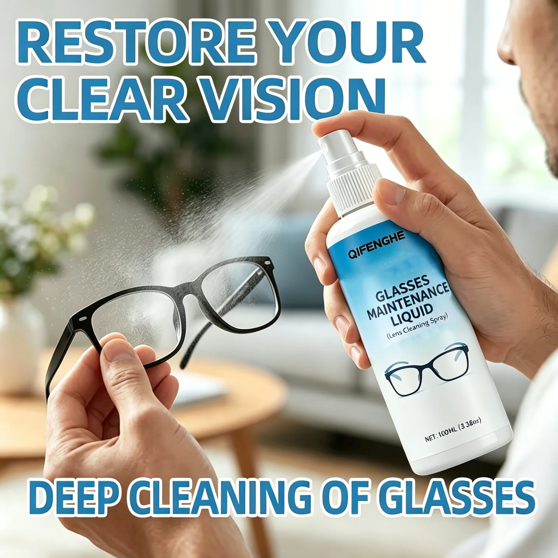 Eyeglass Cleaner Spray, Streak-Free Lens Cleaner, Removes Fingerprints, Oil & Dust, For Glasses, Sunglasses & Optical Lenses