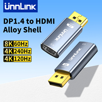Unnlink 4K 240Hz/120Hz DisplayPort to HDMI Adapter DP 1.4 Graphics Card/Game Laptop to HDMI TV/Monitor Converter 8K 60Hz