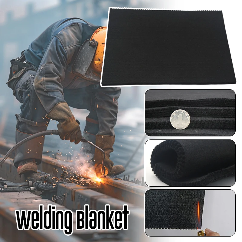 10MM Carbon-Fiber Welding Blanket Torch Shield Heat Sink Slag Felt High Temp Heat Protect Sheet Welding Fireproof Cotton