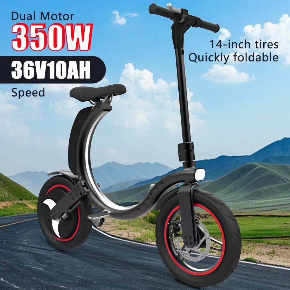 

Be suitable for 2025 New 350W Front Brake Foldable Electric Scooter Adult Anti-Slip Pedal 14 Inch Foldable 2-Wheel Standing Elec