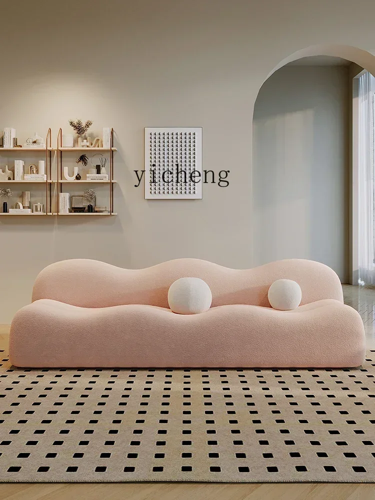 X6-2 Beauty Salon Clothing Store Straight Row Sofa Small Apartment Living Room B & B Apartment Pink Bedroom Sofa