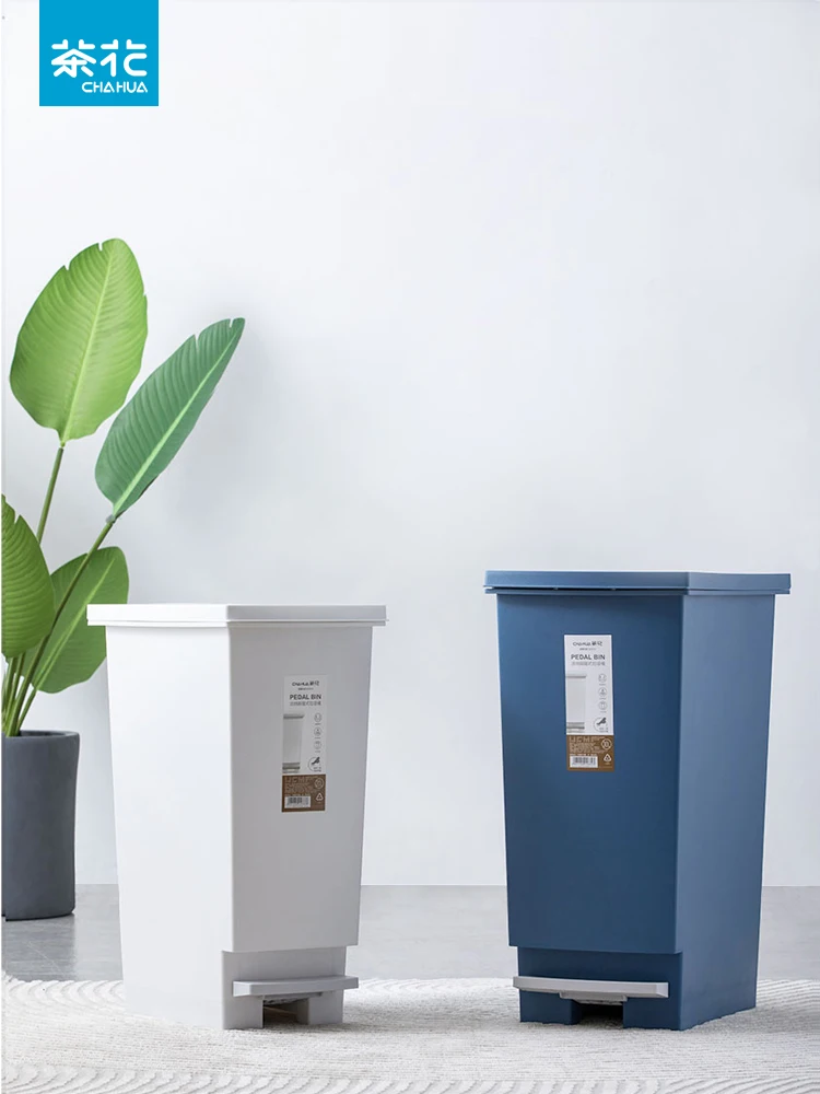 

Pedal Trash Can with Lid Wheels Kitchen Big Trash Can Storage Plastic Bucket Kosze Do Segregacji Smieci Waste Bins BG50WB