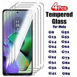 4PCS Tempered Glass  For Motorola G8 G04 G13 G14 G04 G22 G24 G31 G32 G41 G52 G53 G54 G62 G71 G73 G82 G84 G85 Screen Protector