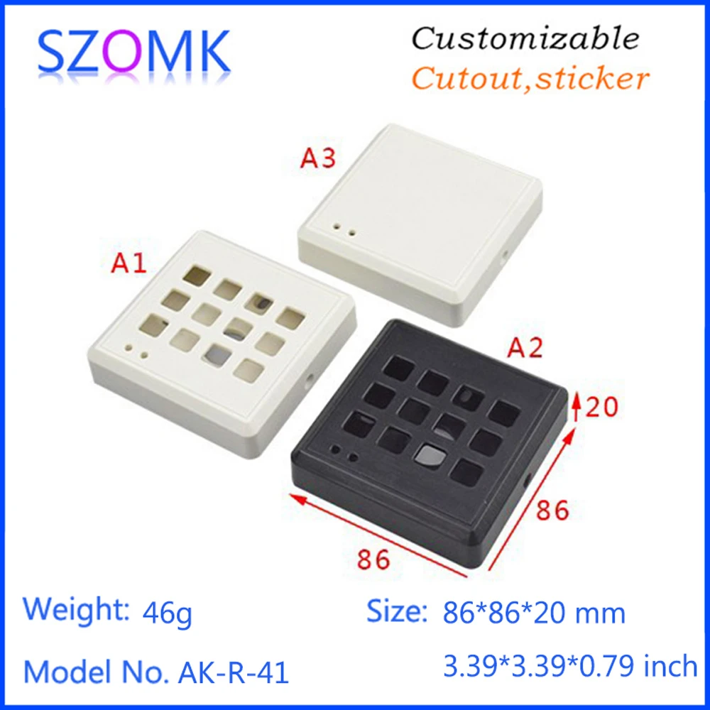 4Pcs 86*86*20mm szomk plastic electrical junction housing RFID plastic case for electronics project box pcb enclosure housing