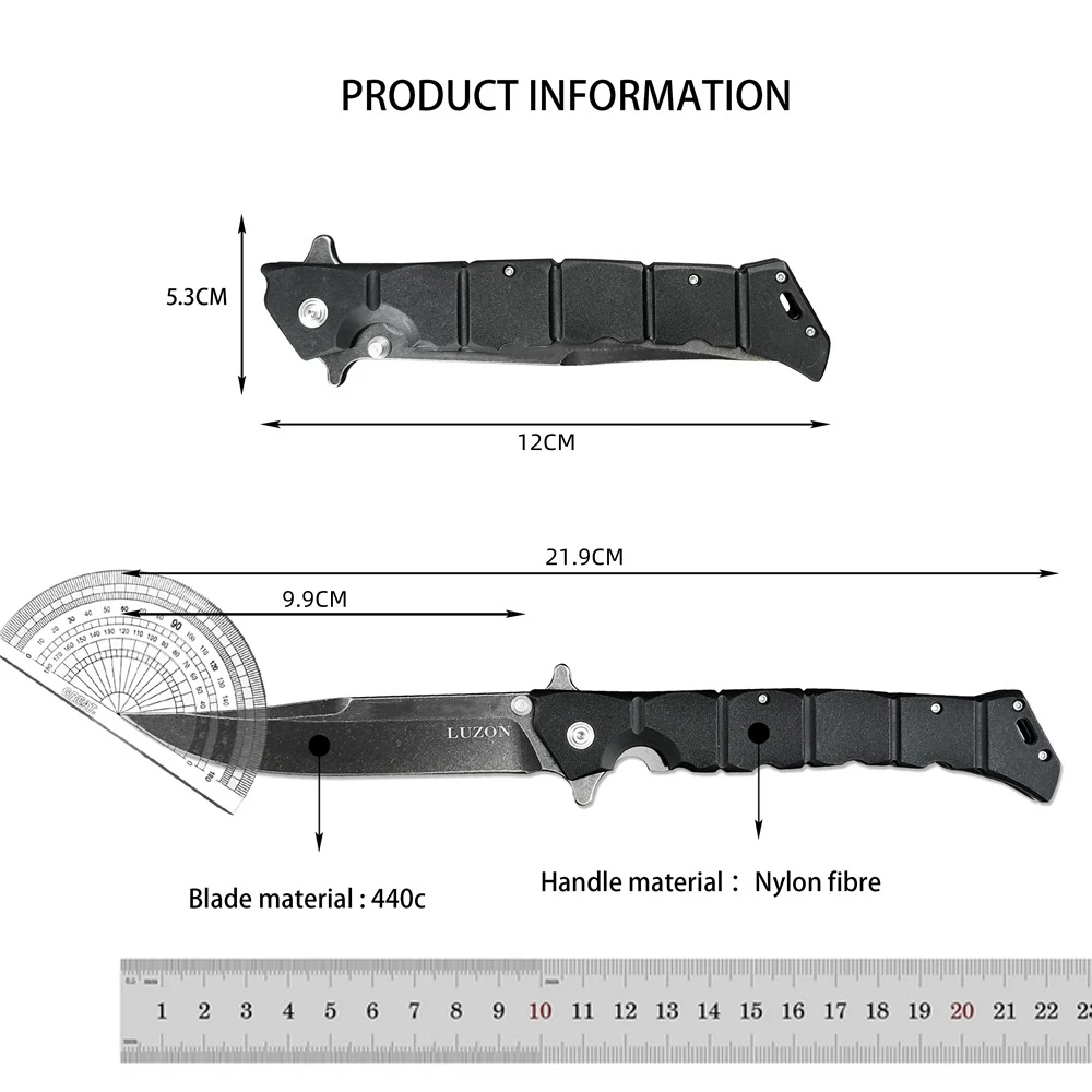 Cold Luzon 6 Utility Pocket Knife Folding Knife 440c Blade Nylon Fiber Handles Hunting Tactical Knife Camping EDC Multitool