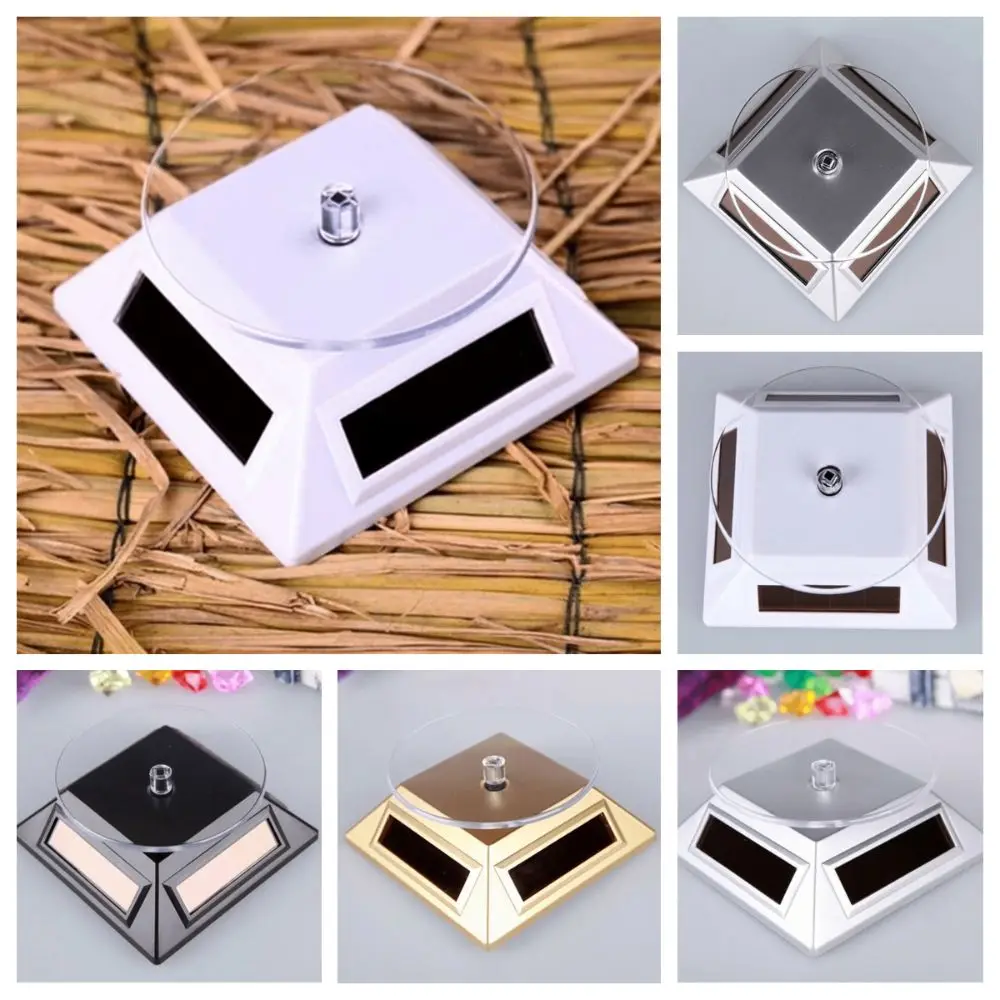 360 Degree Rotation Solar Turntable Solar Powered Gift Display Jewelry Display Stand Portable Compact Design Solar Showcase