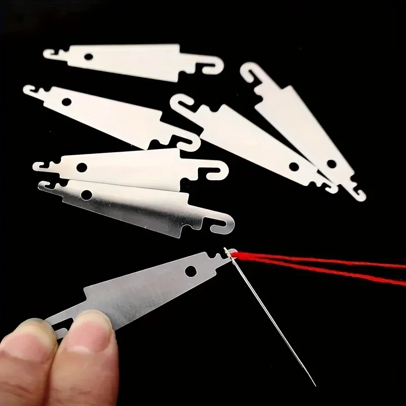 30pcs Stainless Steel Needle Threader Insertable Embroidery Needle Threader Embroidery Cross-Stitch Additions
