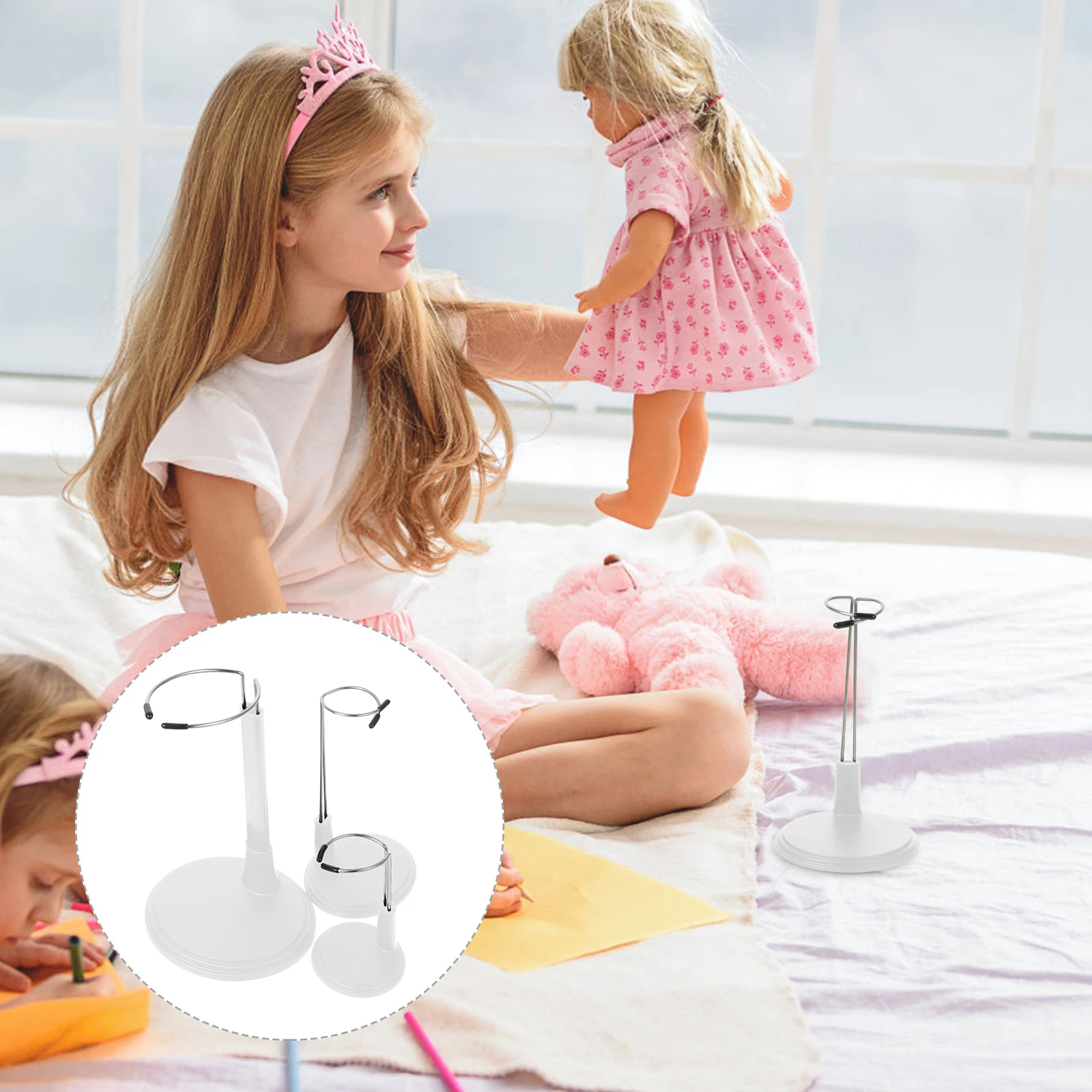 

3Pcs Action Figure Display Stand Holder Rack for Shelf Tabletop Cabinet Portable Lightweight Support Frame Scientific Grip Part