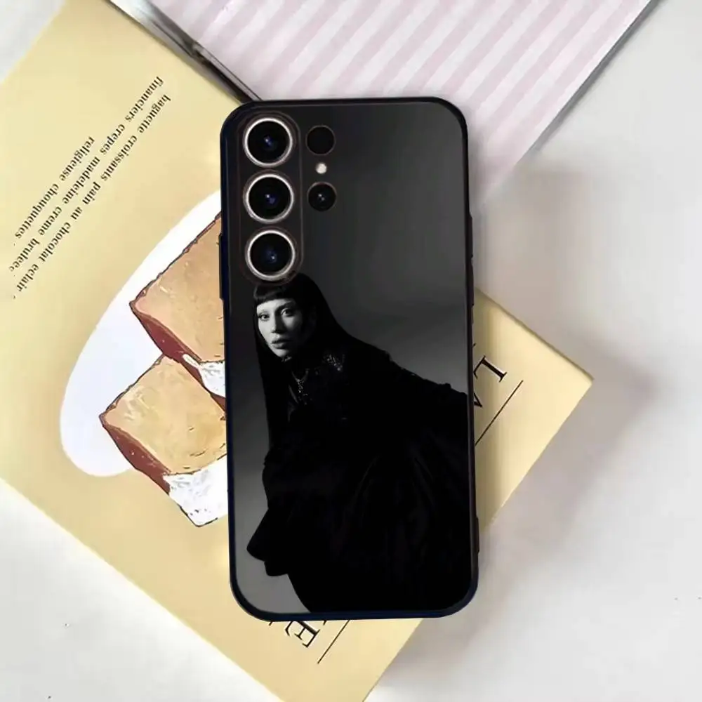 L-LADY GAGA MAYHEM 電話ケース SamsungS25、24、21、22、23、30、Ultra、20、Plus、Fe、Lite、Note、10、9、ソフトブラックカバー