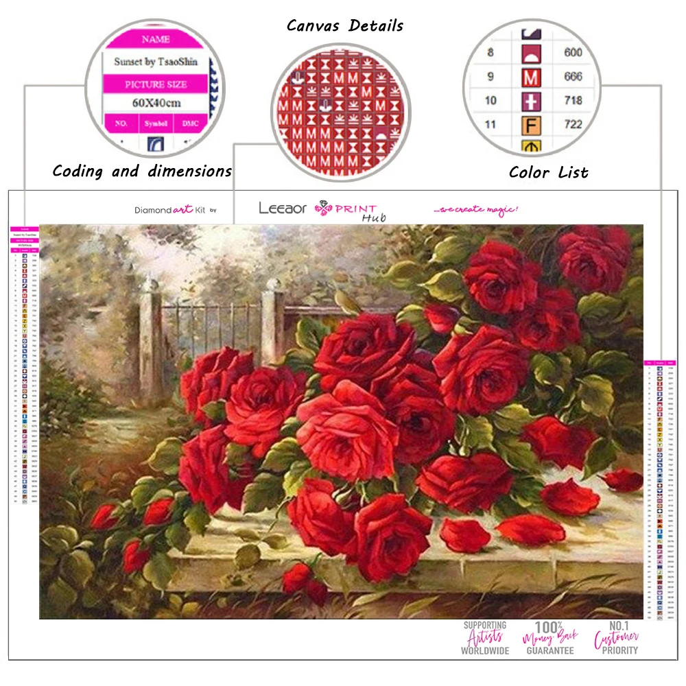 Kit de peinture au diamant pour la décoration intérieure, broderie au point de croix 5D bricolage, panier de fleurs, tournesol et rose, mosaïque complète, cadeaux artisanaux