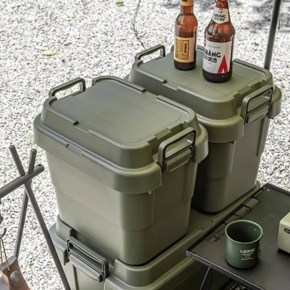 Camping Storage Box 60l Vehicle Use Large Storage Box Outdoor Travel Trunk Large Capacity Storage Organizer Simple Camping Table