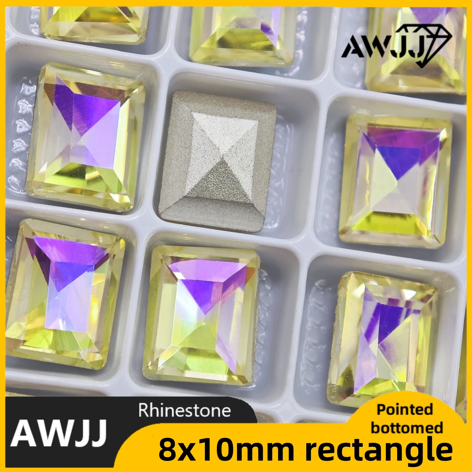 【8*10mm Large Candy Shaped Pointed Back Rhinestones】DIY Craft Essentials - Giant Size, 3D Multi-Layer, Various Color Options