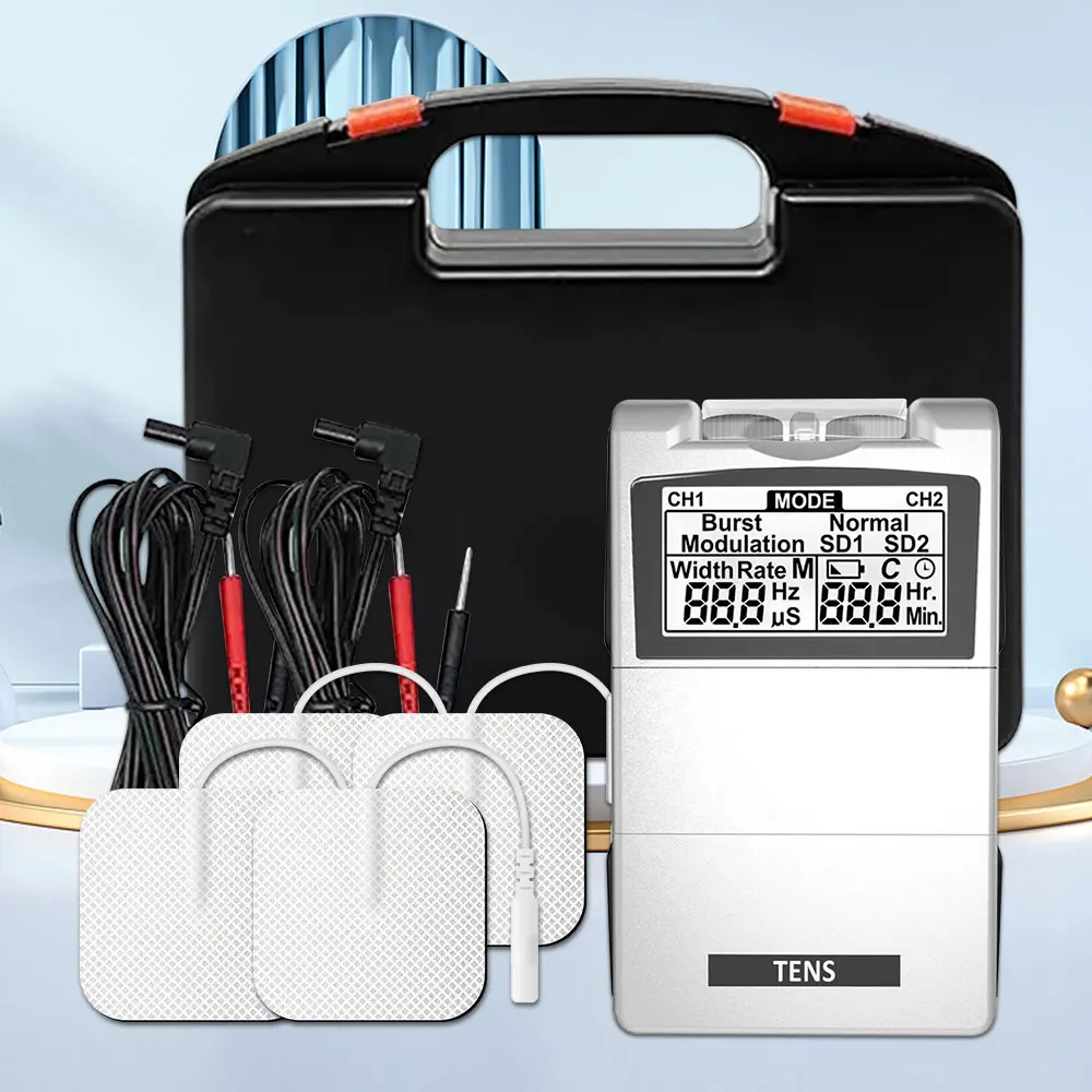 28 trybów EMS elektryczny stymulator do terapii digtalnej mięśni TENS Unit maszyna elektrod Pad masażer pulsacyjny karku ulga w bólu