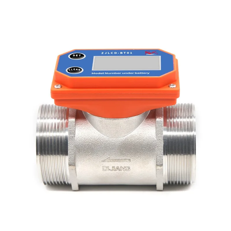 Intelligent Digital Display Industrial Flowmeter High Precision Sewage Pipe Water Flow Sensor Liquid Meter Stainless Steel
