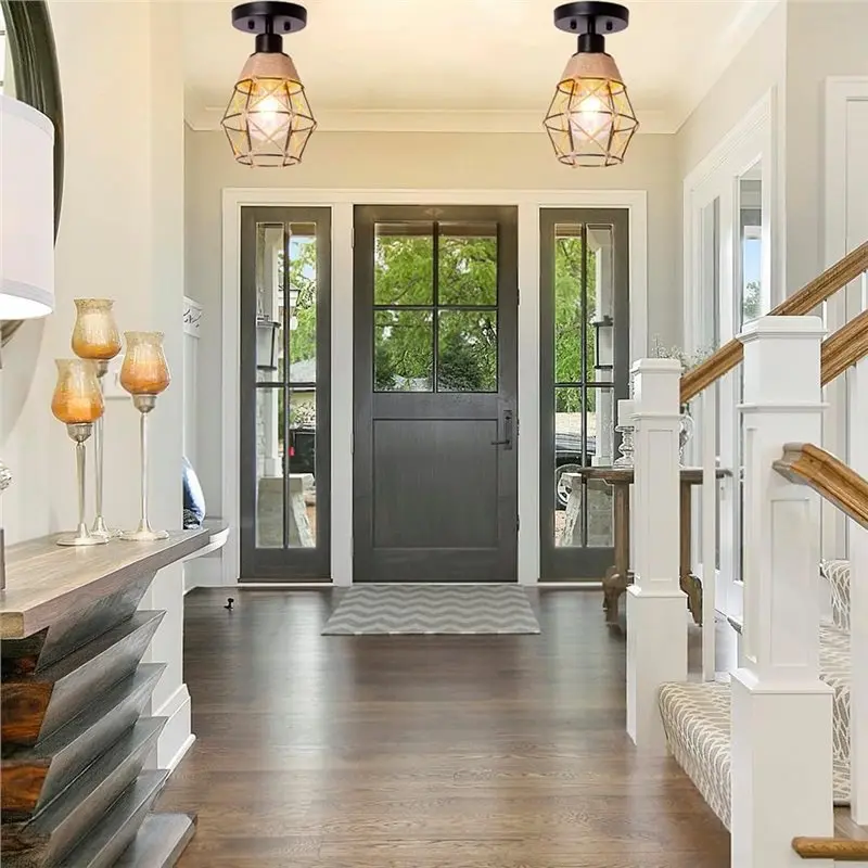 ABJO-قلادة على الطراز الصناعي ظلال إضاءة معلقة ، ظلال مصابيح بوهو صغيرة عتيقة ، ل E27 لثريات شمعدانات جدارية للسقف #4