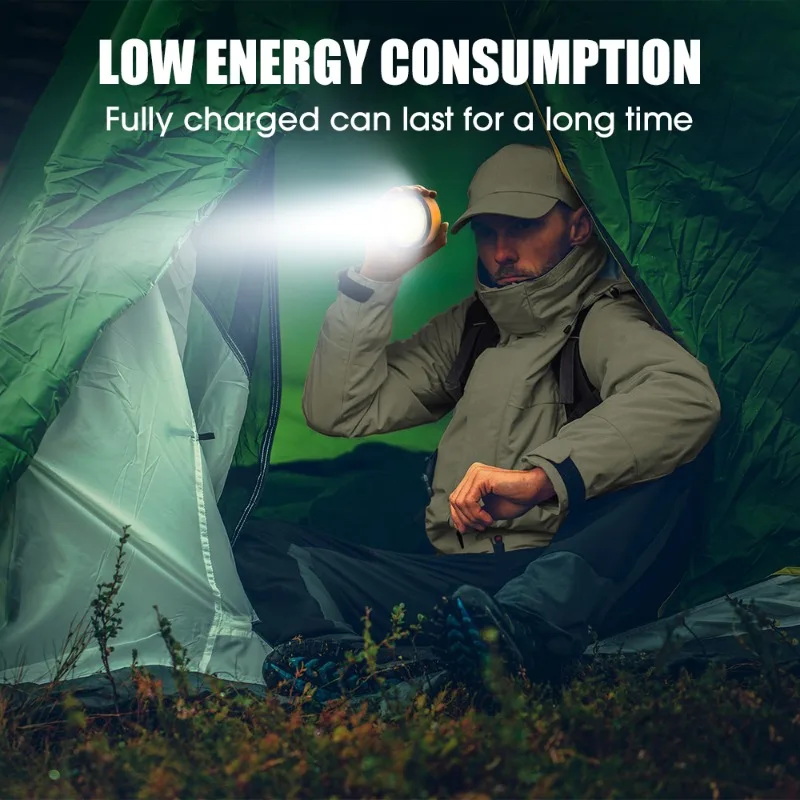 USB Rechargeable LED Camping Light Rechargeable with Magnet Base Power Bank for Outdoor Tent Portable Emergency Lantern Hiking