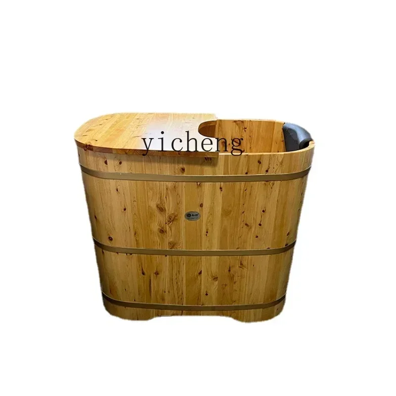 ZP-17 Cypress Wood Covered Bath Barrel Wooden Small Bathtub Bath Bucket